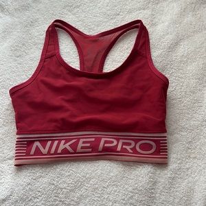 Red/pink Nike pro sports bra top